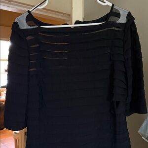 Elegant Black Sheer Adrianna Papell Dress